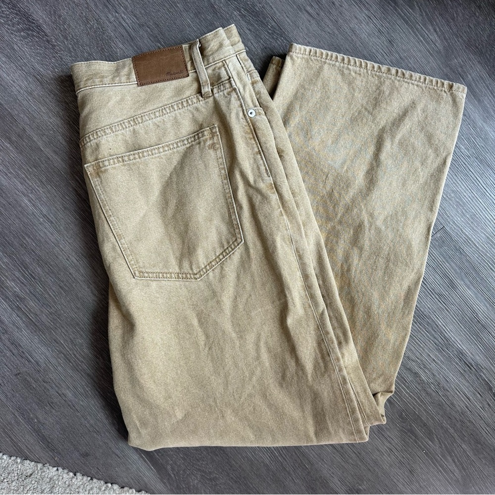Madewell Perfect Vintage Wide-Leg Jeans in Light Brown/Tan